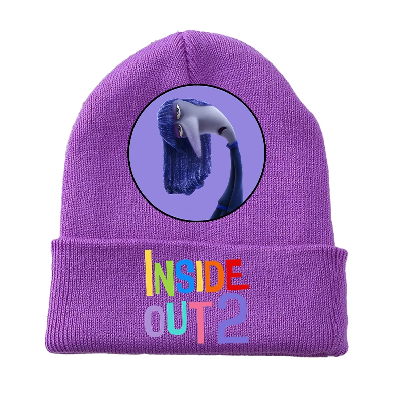 Inside Out 2 Joy Sadness Girls Boys Knitted Hats Cartoon Children Headgear Cotton Cute Woolen Cap Anime Kid Birthday Gifts