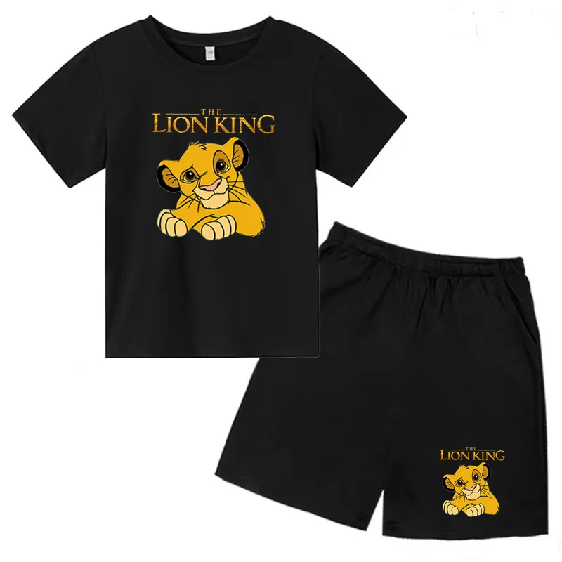 

Kids T-shirt Forest Lion King Top+Shorts 2P Boys Girls Toddler 3-12Y Beautiful Girls Charming Sports Jogging Fashion Casual Set