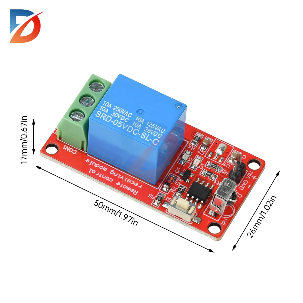 38KHz 2-Tasten-Infrarot-Fernbedienung Infrarot-Empfängermodul DC 5V 12V 1-Wege-Infrarot-Steuermodul Infrarot-Lernmodul