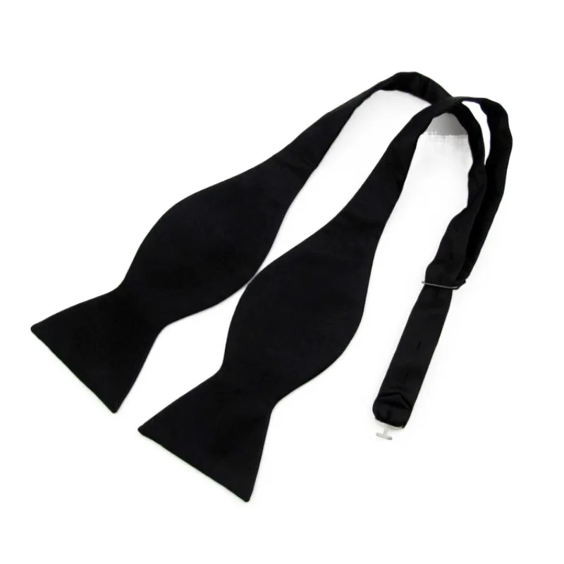 ربطات عنق كلاسيكية قابلة للتعديل من الساتان للرجال ذات جودة عالية بلون سادة لحفلات الزفاف الكلاسيكية