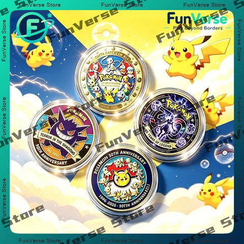 Pokemon 30th CELEBRATION Commemorative Coin 30th Anniversary Pikachu Mewtwo Gengar Exquisite Appearance Gifts For Collectors