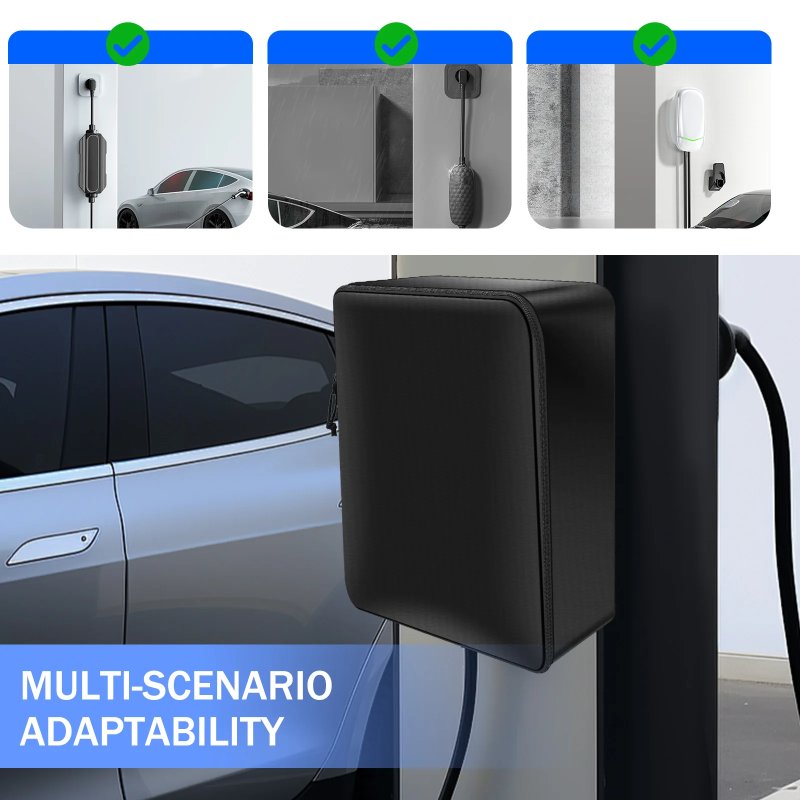 EV-Ladestation-Abdeckung Universeller Elektrofahrzeug-Ladegerätschutz Regenabdeckung Wetterfester Sonnen-UV-Schnee-Schutz für den Außenbereich – Detail 3
