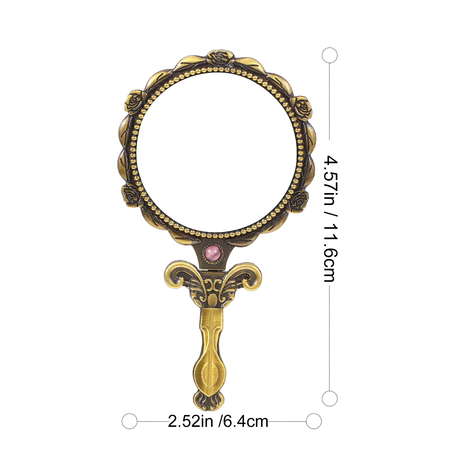 Portable Foldable Makeup Mirror Vintage Style Compact Hand Mirror Lightweight Travel Essential for Women Girls Gift