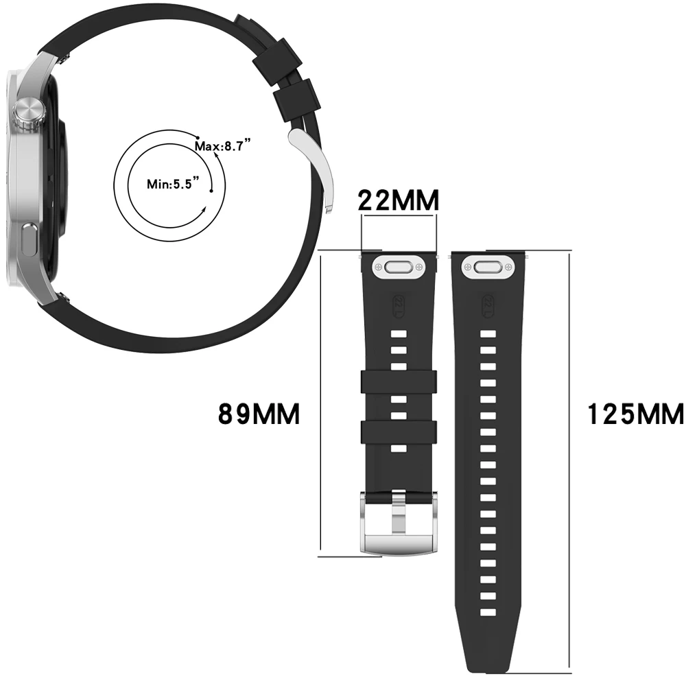 BEHUA 22 مللي متر حزام ساعة سيليكون لهواوي ساعة GT6/GT5/GT4 46 مللي متر Smartwatch الفرقة استبدال نمط معصمه سوار حزام