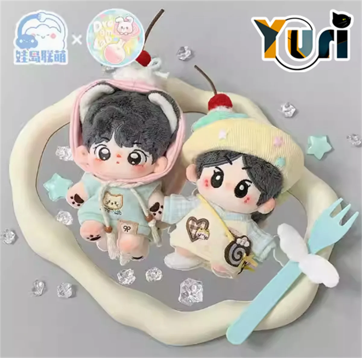 

Yuri Original Handmade Beret Hoodie Sweater Cardigan Jacket Bag Set Clothes Suit For 10cm Doll Toy Cosplay Child Gift Cute