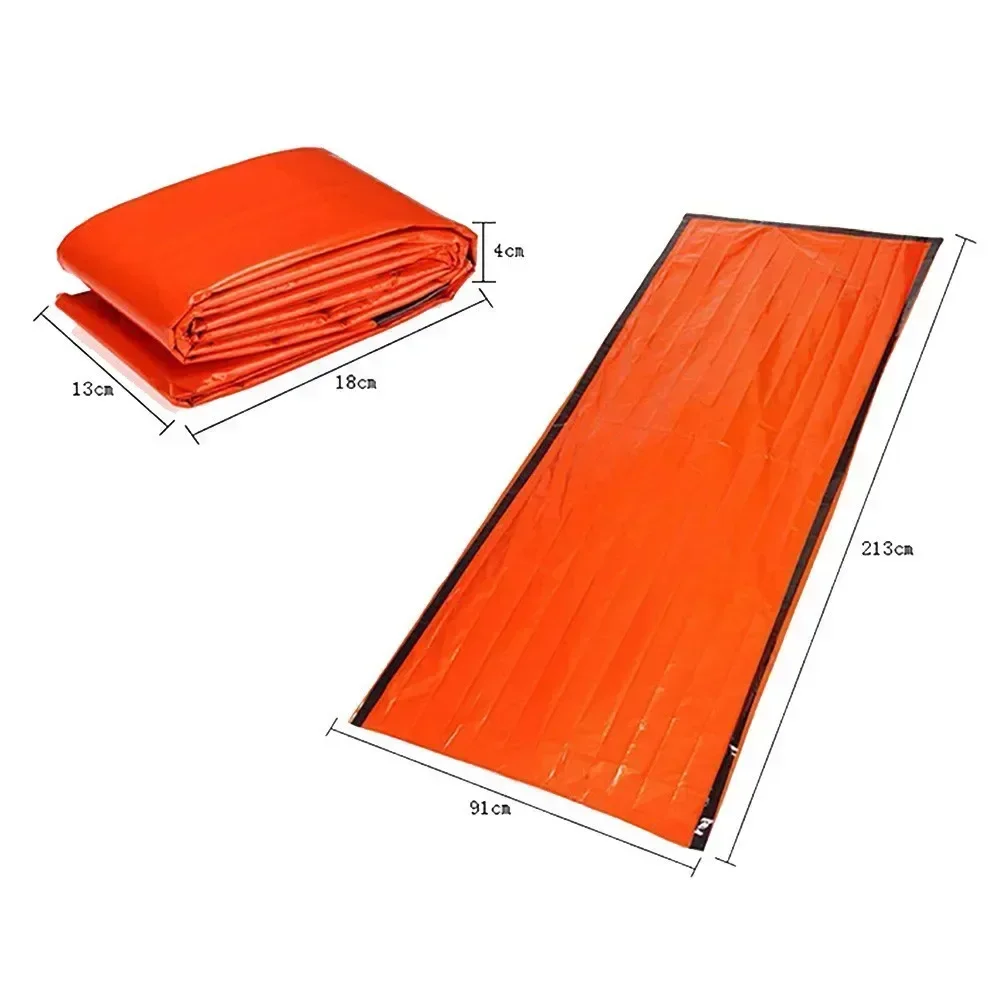 Camping Cold-proof Warm Sleeping Bag Thermal Waterproof 200*91cm Aluminum Film Outdoor Survival Hiking Accessories