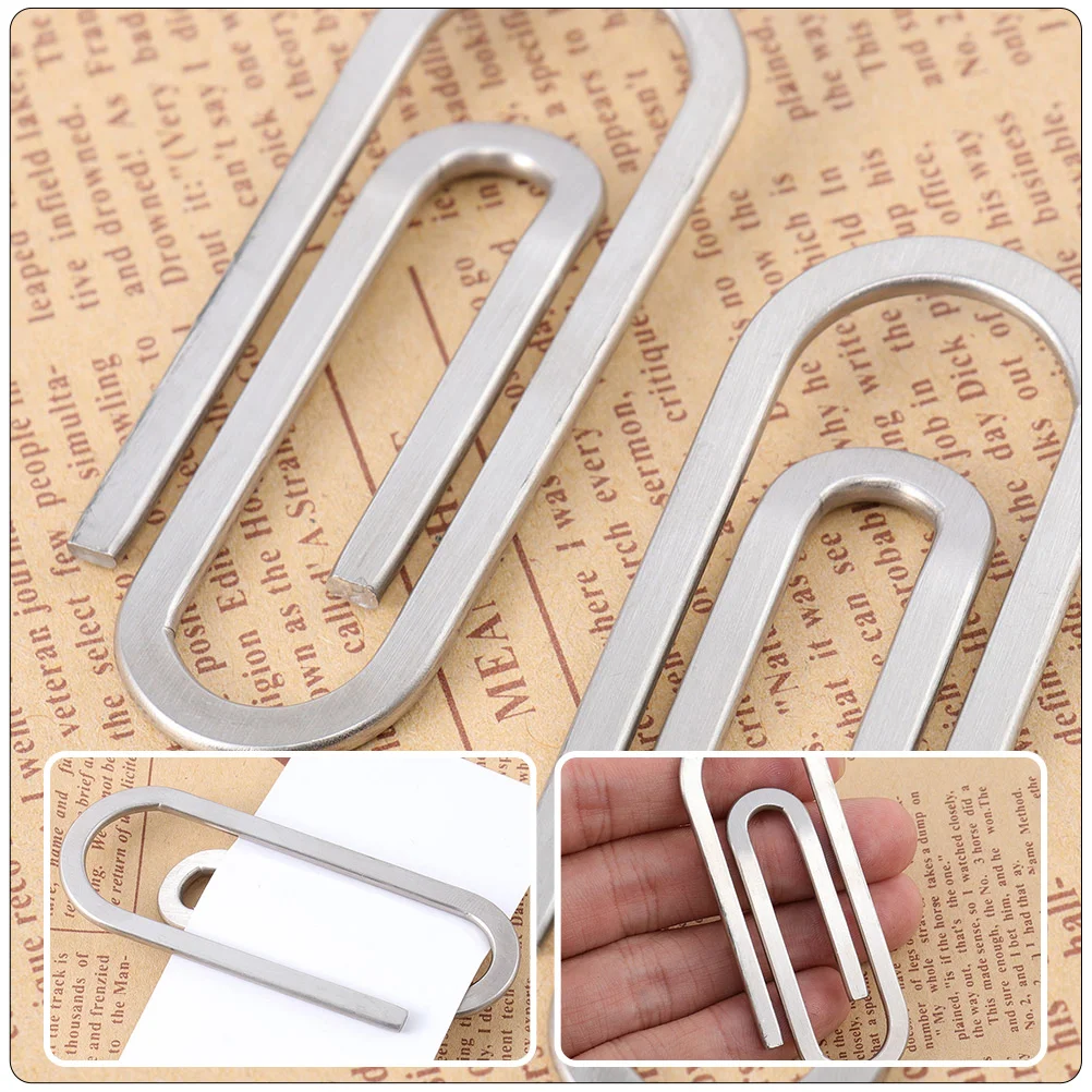 2 Pcs Two Paper Clip Clips Creative Standard Money Fixing Clamp Office Slim Wallet
