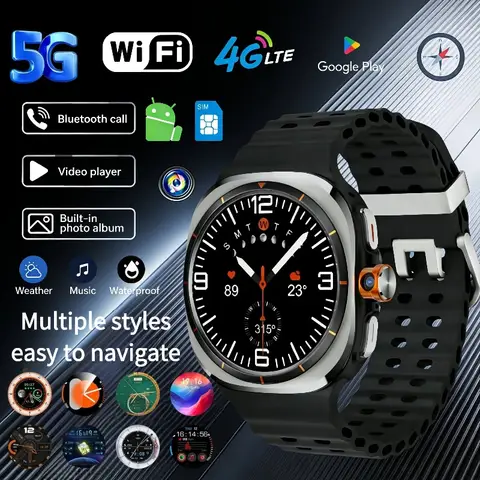 U8 Smart  Watch  4G/5G Support Rotatable HD Camera Video Calls WiFi Bluetooth GPS  Battery 1480mAh