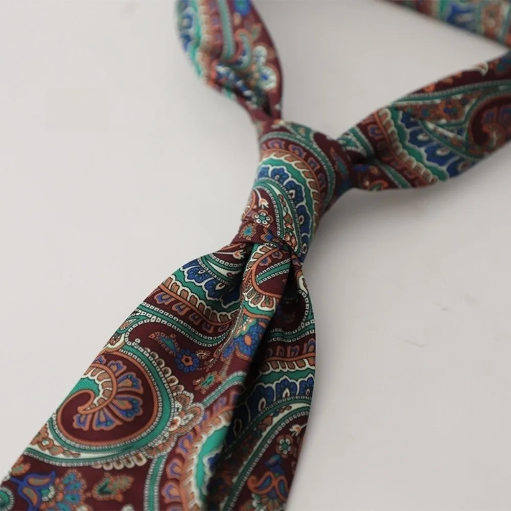 

Vintage Elegant Paisley Necktie 9cm Width Polyester Printed Neckties Shirt Accessories Formal Luxury Neck Ties Daily Wear