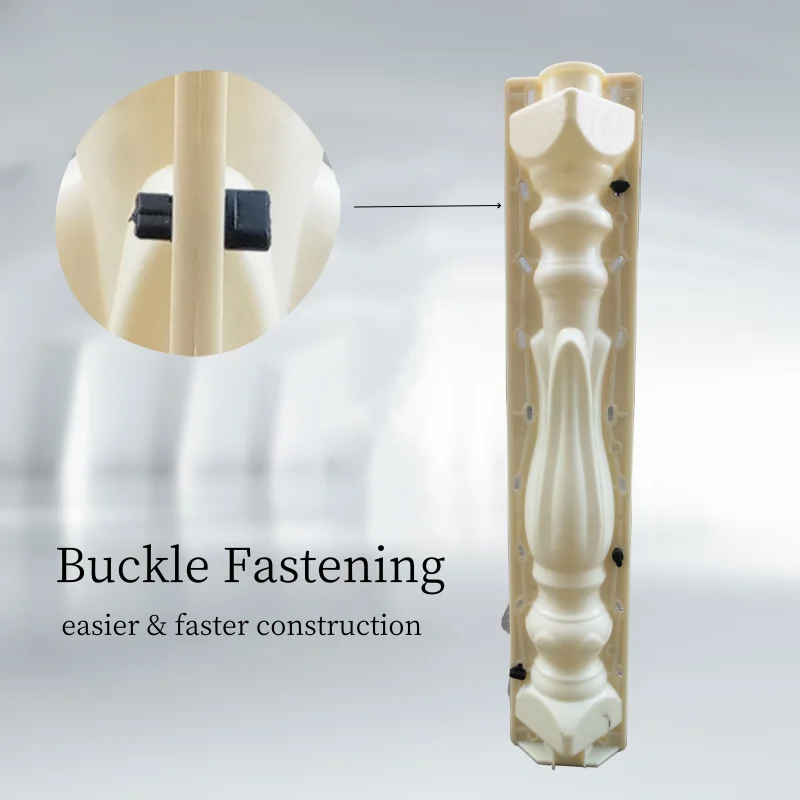 Outdoors Balcony Gardening, Concrete Precast Baluster Mold, Beautiful Tulip Flower Bud Bottle, Leaves Shape, H 80cm/ 35.5in