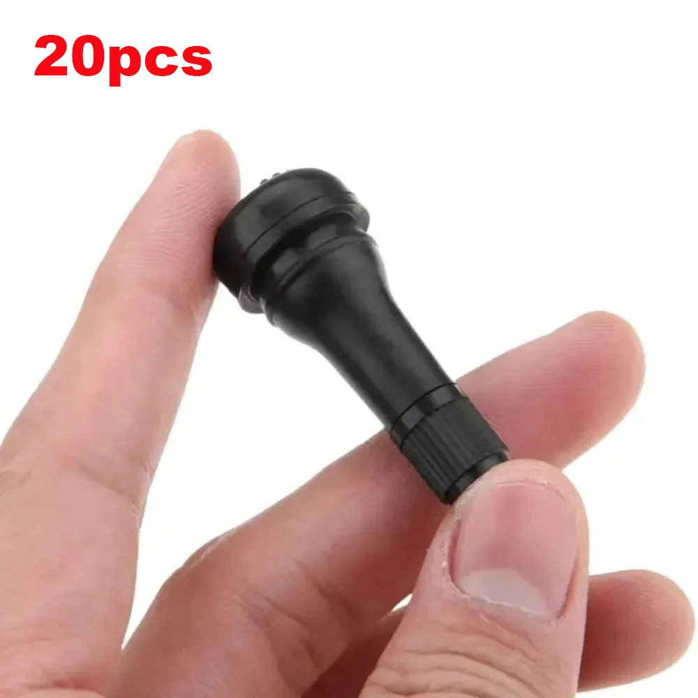 20Pcs Universal Snap-in Car Tubeless Tyre Valve Stems Rubber Alloy Vacuum Tire Air Valve for Auto Motorcycle