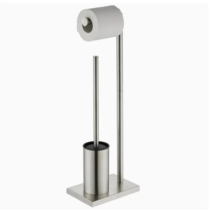

Standing Paper Towel Holder Toilet Brush set Floor to floor stainless steel toilet brush holder with toilet paper holder