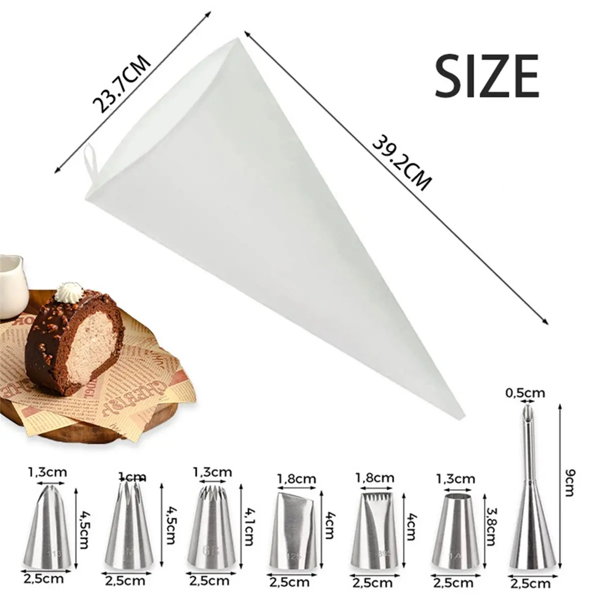 Eco-Friendly Cotton Piping Bags and Tips Set for Cake Decorating, Includes Multiple Sizes and Accessories