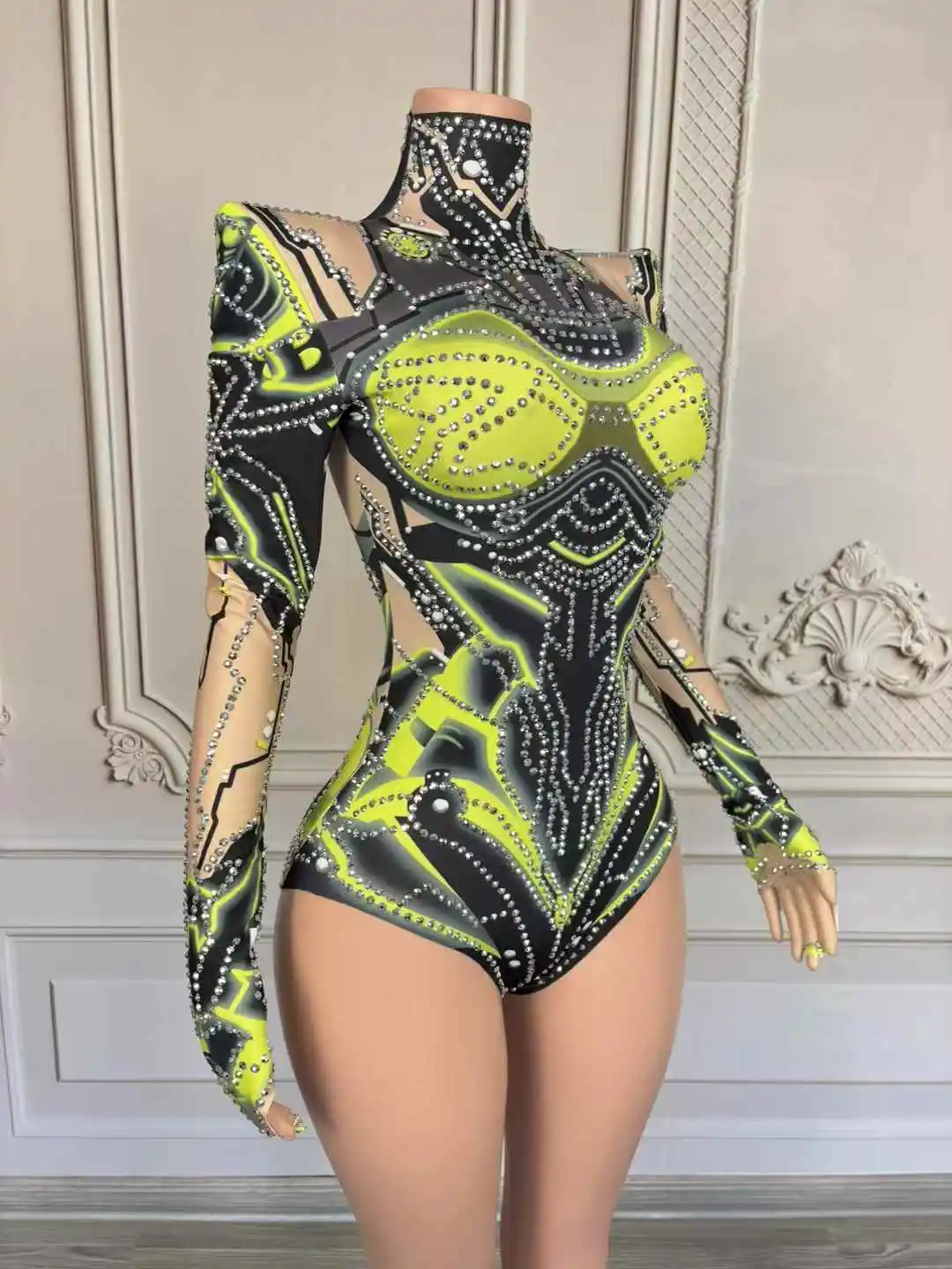 Seksowne błyszczące body sceniczne klub nocny bar DJ damy gogo tancerka grupa kombinezon strój do tańca na rurze cosplay Halloween stroje sceniczne