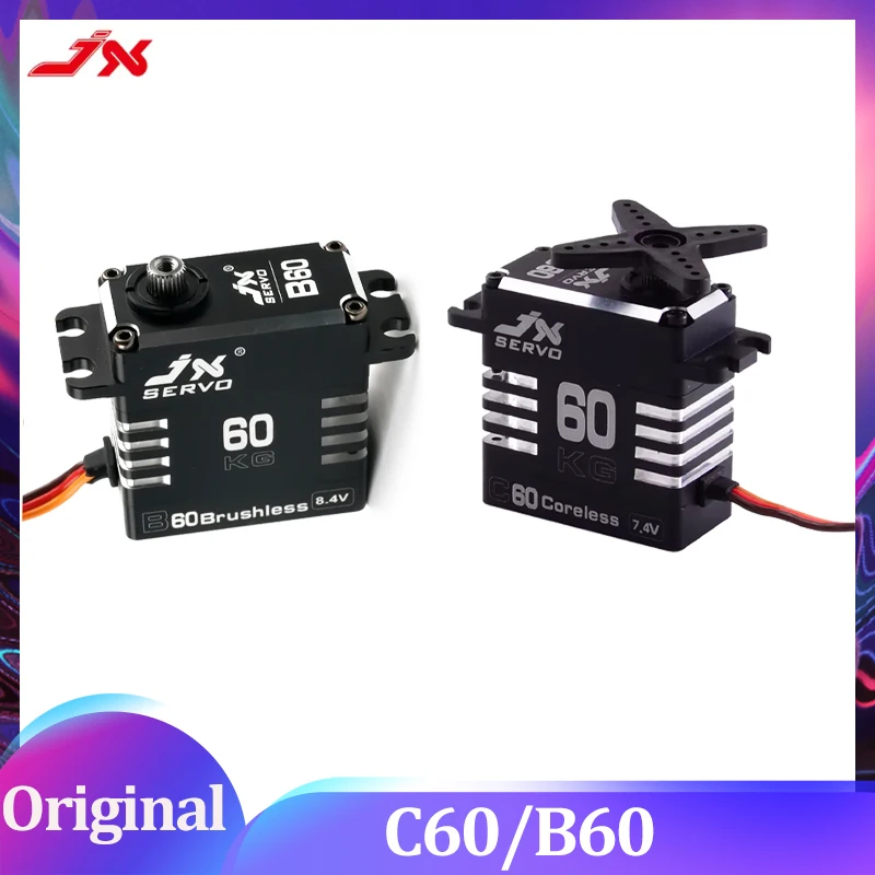 JX B60 C60 Servo de Motor sin escobillas de Metal completo RC 8,4 V 60KG Servo Digital de alto par para modelo de coche RC avión brazo robótico sobre orugas