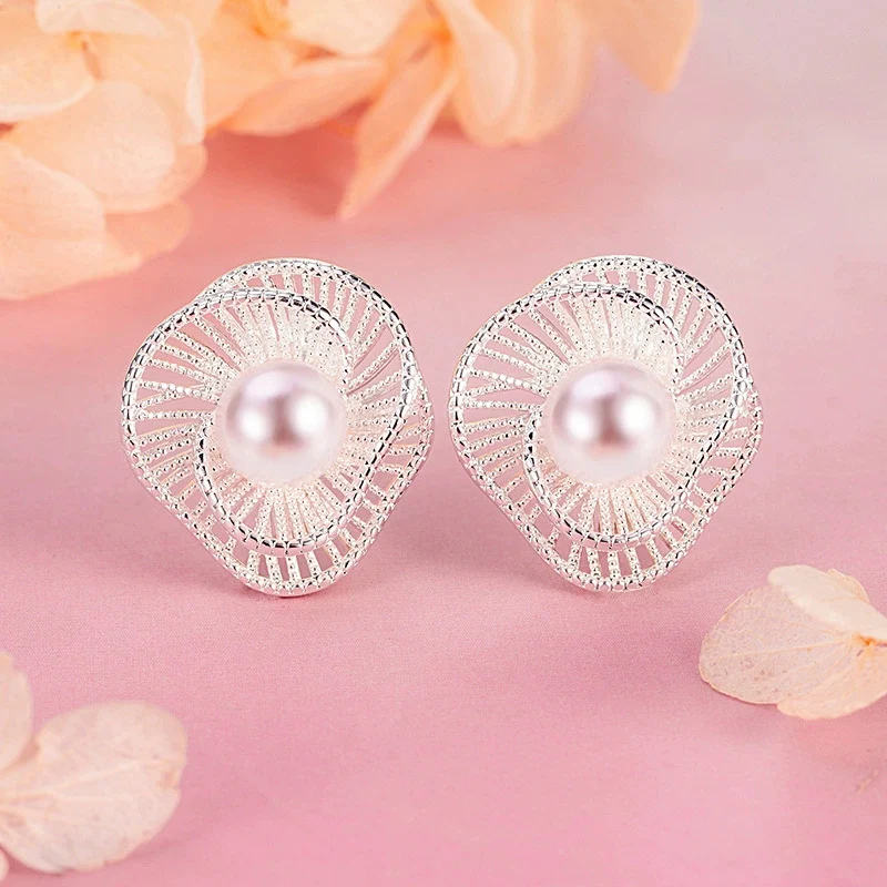 French Style Hollow Threaded Earrings for Women Fashion  Luxurious Versatile Earring Autumn and Winter Unique Ear Jewelry KOFSAC