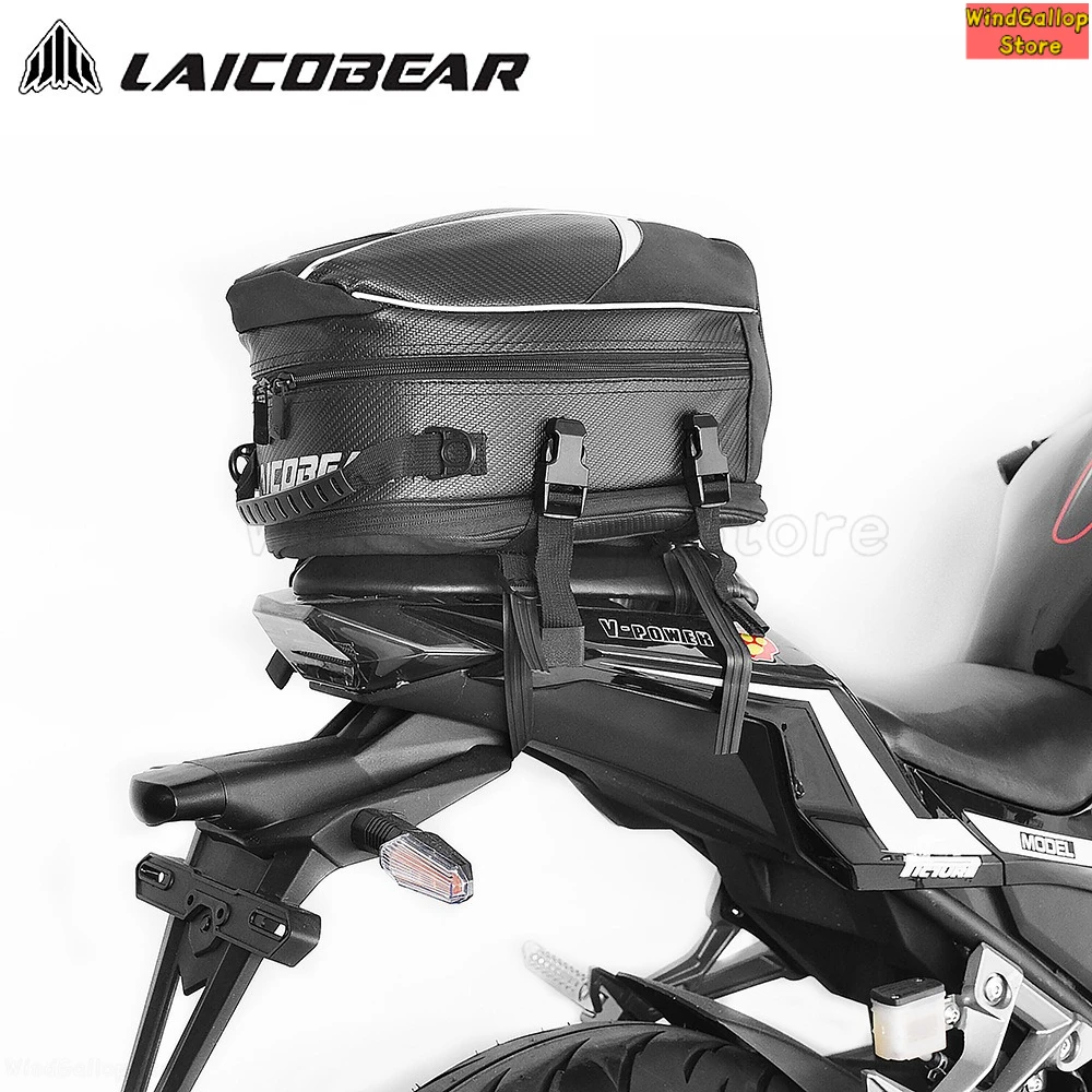 

Motorcycle tail bag New multi-functional outdoor riding equipment Rear seat bag Large capacity helmet bag