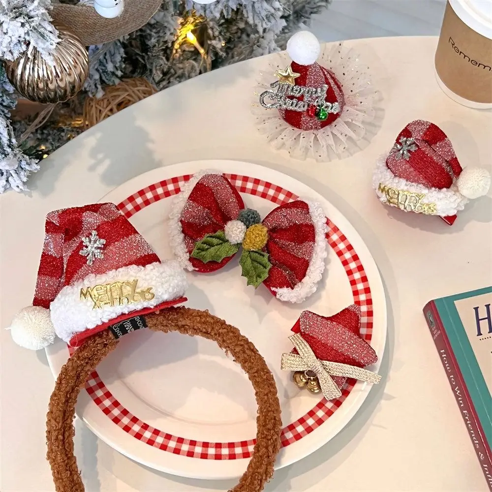

Merry Christmas Decor Christmas Hairpin Star Bell Christmas Hat Headband Snowflake Sequin Children Antler Hair Clip Girls