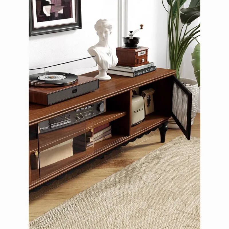 طاولة قهوة من الخشب الصلب، خزانة تلفزيون، مجموعة صغيرة من غرفة المعيشة، طاولة شاي مستطيلة #4