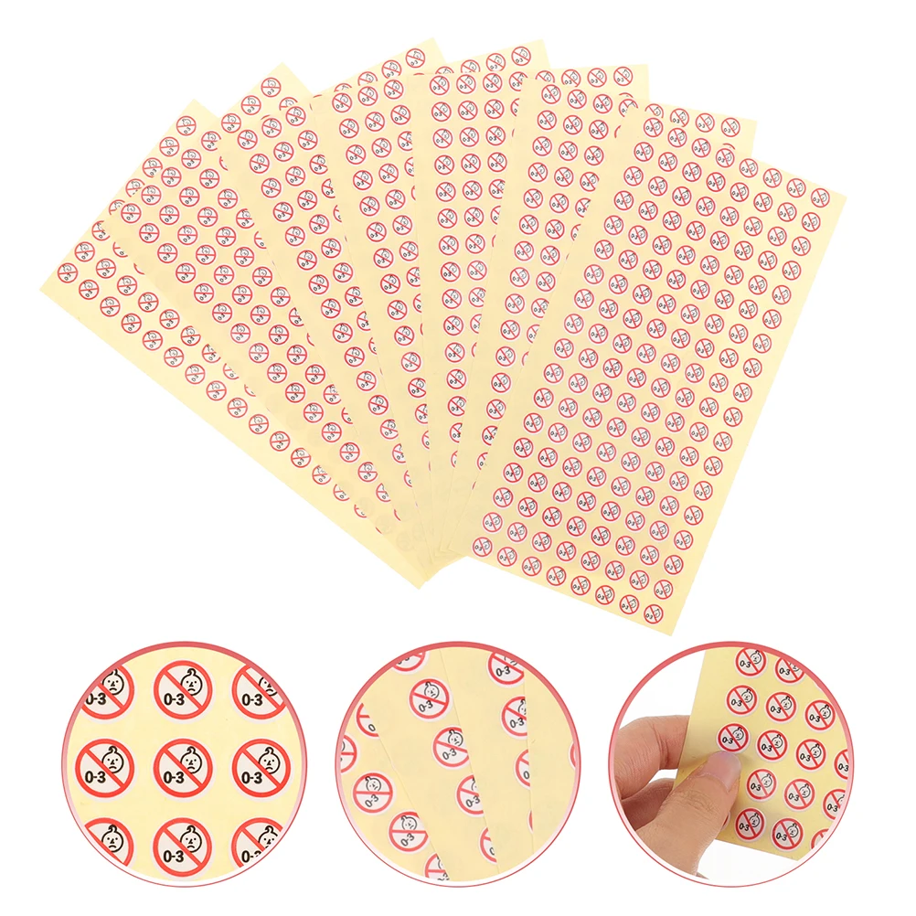 

500Pcs Vibrant Infant Prohibited Adhesive Warning Labels Toys Food Safety Stickers For Household Child Protection