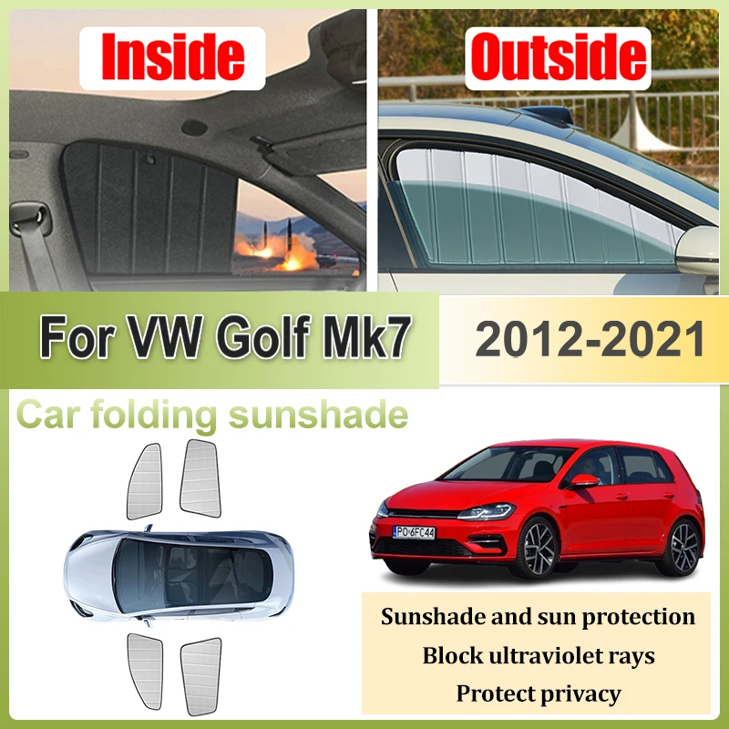 

Car Sunshades Coverage For Volkswagen VW Golf 7 Accessories Interior 2012-2021 Auto Windows Sun Visors Foldable Sunshade Tools