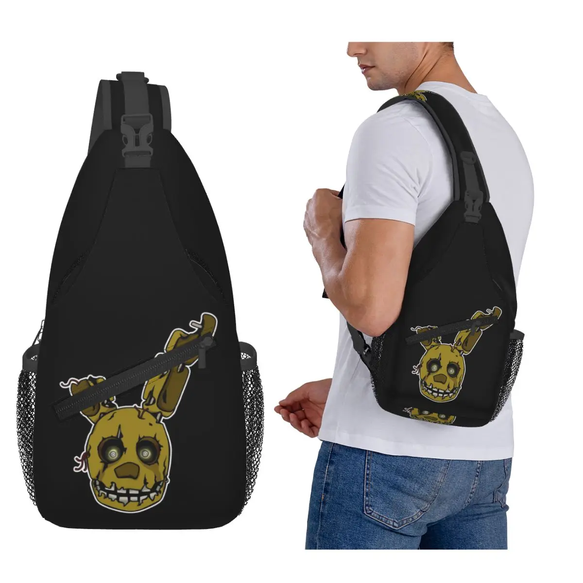 

Five Nights At Freddy's - FNAF 3 - Springtrap Chest Bag Men Sling Crossbody Backpack Chest Bag Traveling Daypack Shoulder Bag