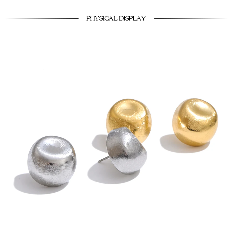 Yhpup 14k Metalldrahtzeichnung Edelstahl Quadratisch Geometrisch Leicht Ohrstecker für Damen Mode Einfacher Einzigartiger Schmuck – Detail 3