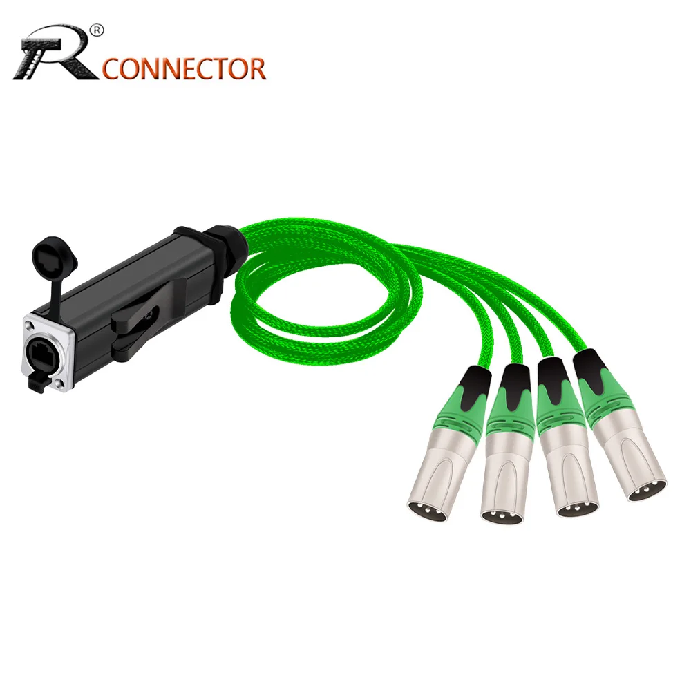 

RJ45 CAT5 Female водонепроницаемый экранированный для 4-канального 3-контактного многосетевого XLR аудио-кабеля разделитель штекер/гнездо разъем приемник