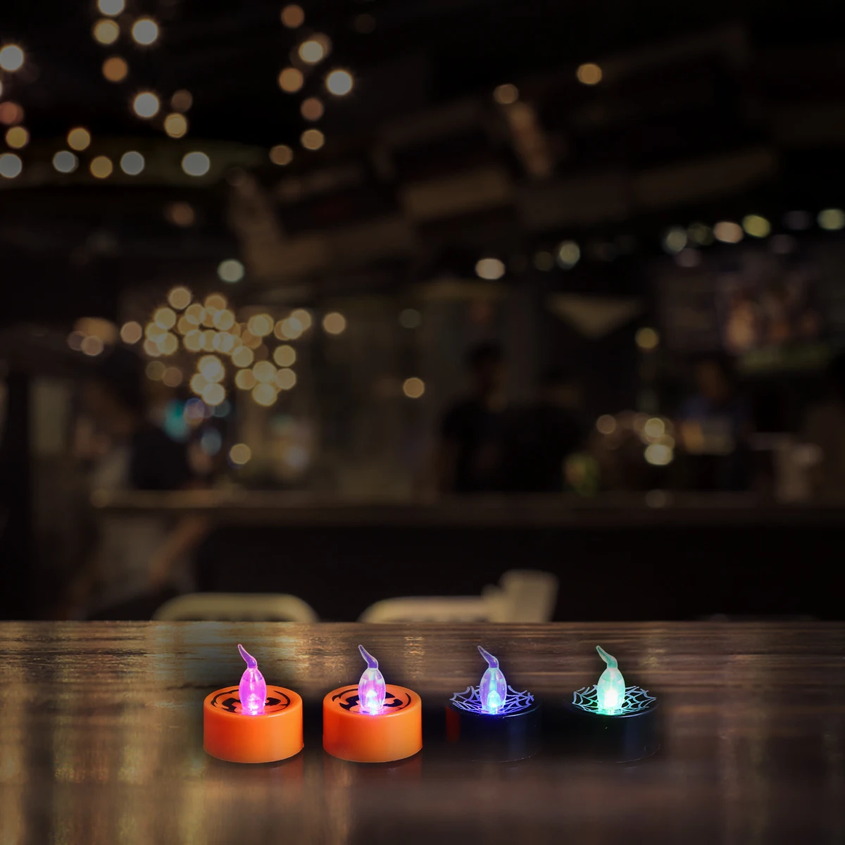 6 قطع من مصابيح العنكبوت للهالوين، مادة ممتازة للاستخدام الآمن للحيوانات الأليفة العائلية، بدون مصباح الهالوين المقطر