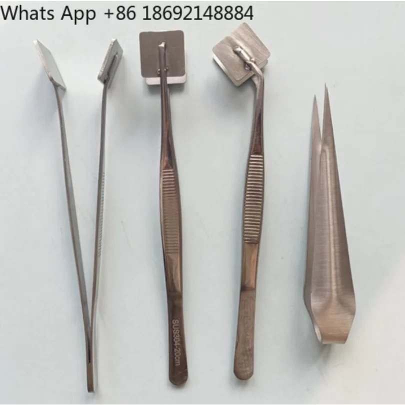 Lampwork Tweezers Clamps Square Elbow V‑Shape Pointed Round Tip For Hot Glass Shaping DIY Craft