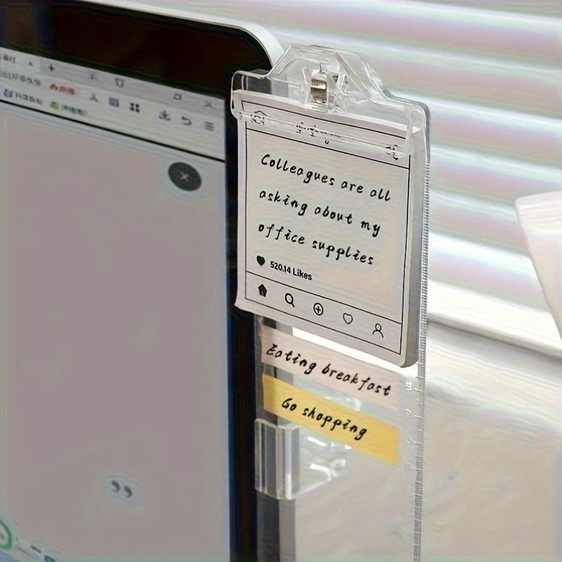 Desktop Side Clips Note Board with Scale Multi-function Desktop Stand for Computer Screens Mobile Phones Office Supplies