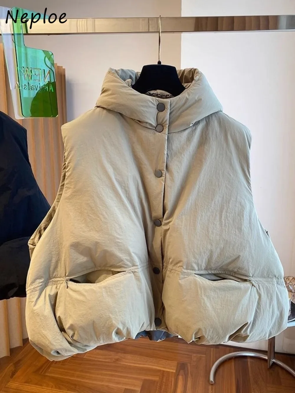 

Neploe Beautiful Minority Solid Hoody Parka Coat New 2025 Casual Fashion Veste Femme Warm Hot Sell Europe Casual High Street Top