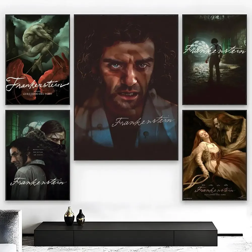 Dark Sci‑fi Gothic Movie F-Frankenstein Poster Wall art print art suitable for living room bedroom bar parlor home decor gift