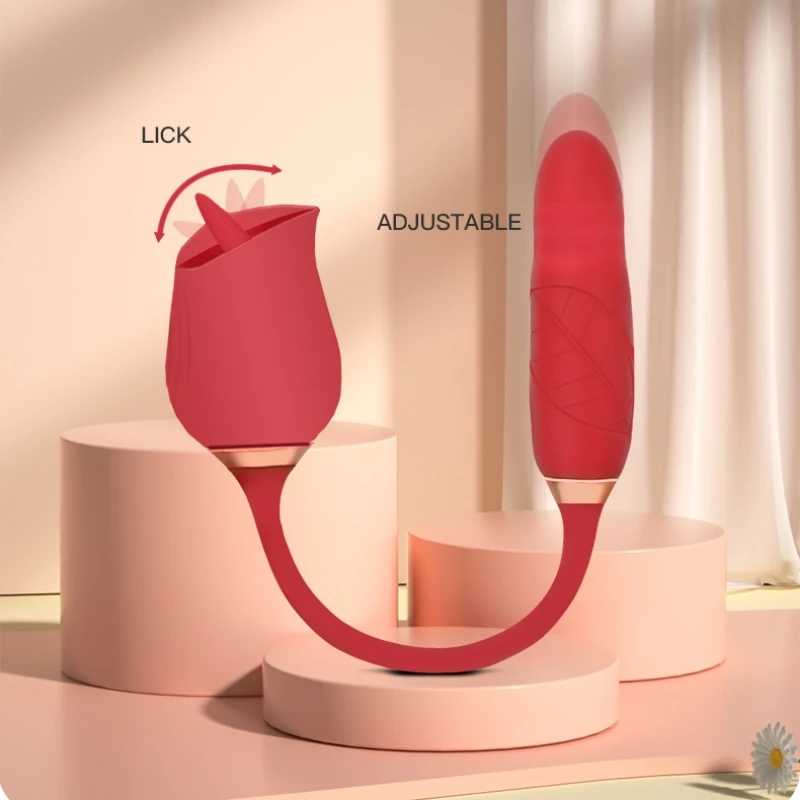 Rose Shape Vagina Sucking Insertion And Vibrator Good Nipple Sucker Oral Licking Clitoris Stimulation Sex Toys for Women image 4