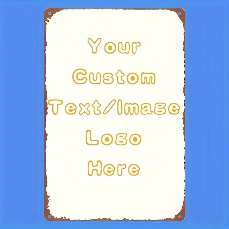 Custom Rectangular Wall Hanging Tin Sign Custom Art, Vintage Personalized Iron Plate Painting, Weatherproof Retro Metal
