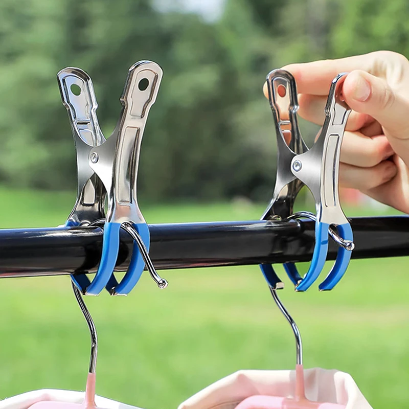 5 uds. De acero inoxidable para secado de ropa, Clip para edredón, ropa grande, colgador de ropa a prueba de viento, Clip fijo para el hogar