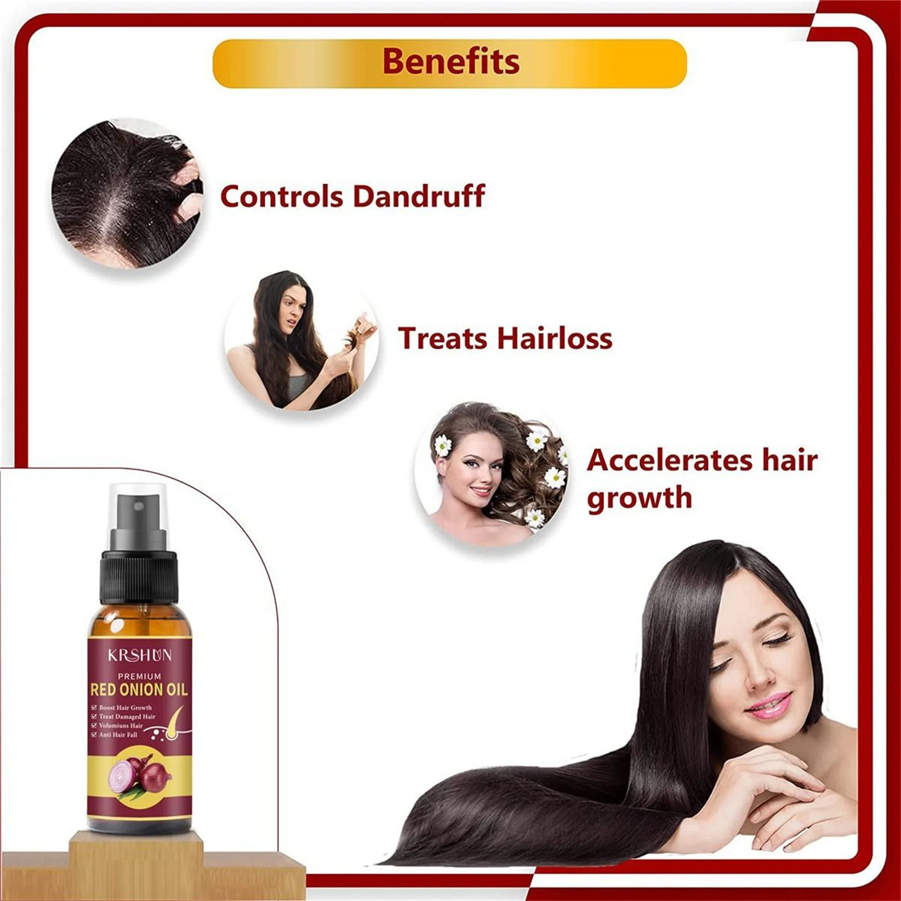 Onion Black Seed Hair Oil Spray for Natural Hair Care and Growth Prevent Hair Loss Biotin Fast Hair Growth