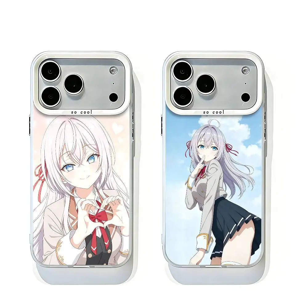 

Anime Girl A-Alya White Matte So Cool Lens Bumper Printed Cover For iPhone 16 15 17 14 11 12 13 Pro Max