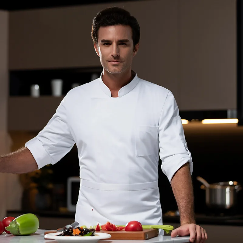 Uniforme de Chef de Restaurant occidental, tenue d'automne et d'hiver, restauration, hôtel, cantine, boulanger, magasin de gâteaux, vêtements de travail à manches longues