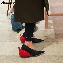 Autumn New Red Special-Shaped Heel Designer Pumps Pointed Toe Shallow Mouth Fashion Luxury Banquet Casual Pumps Women'S Shoes 41