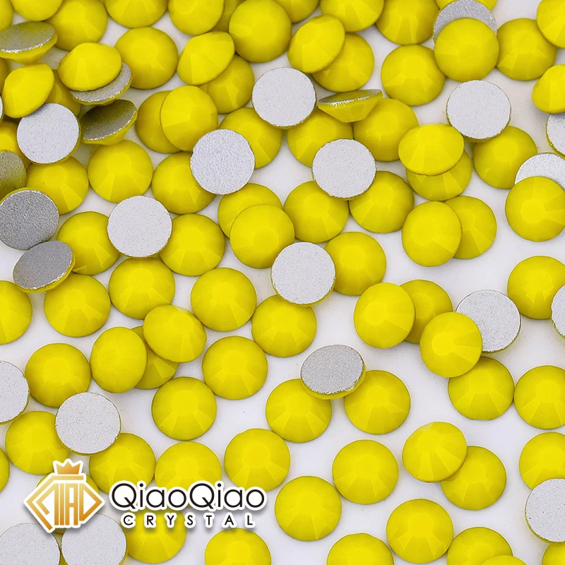 

QIAO SS6-SS30 Chalk Yellow Color Glass Strass Crystal Rhinestones Glitters Diamond Gem 3D Flatback Non Hotfix Rhinestone