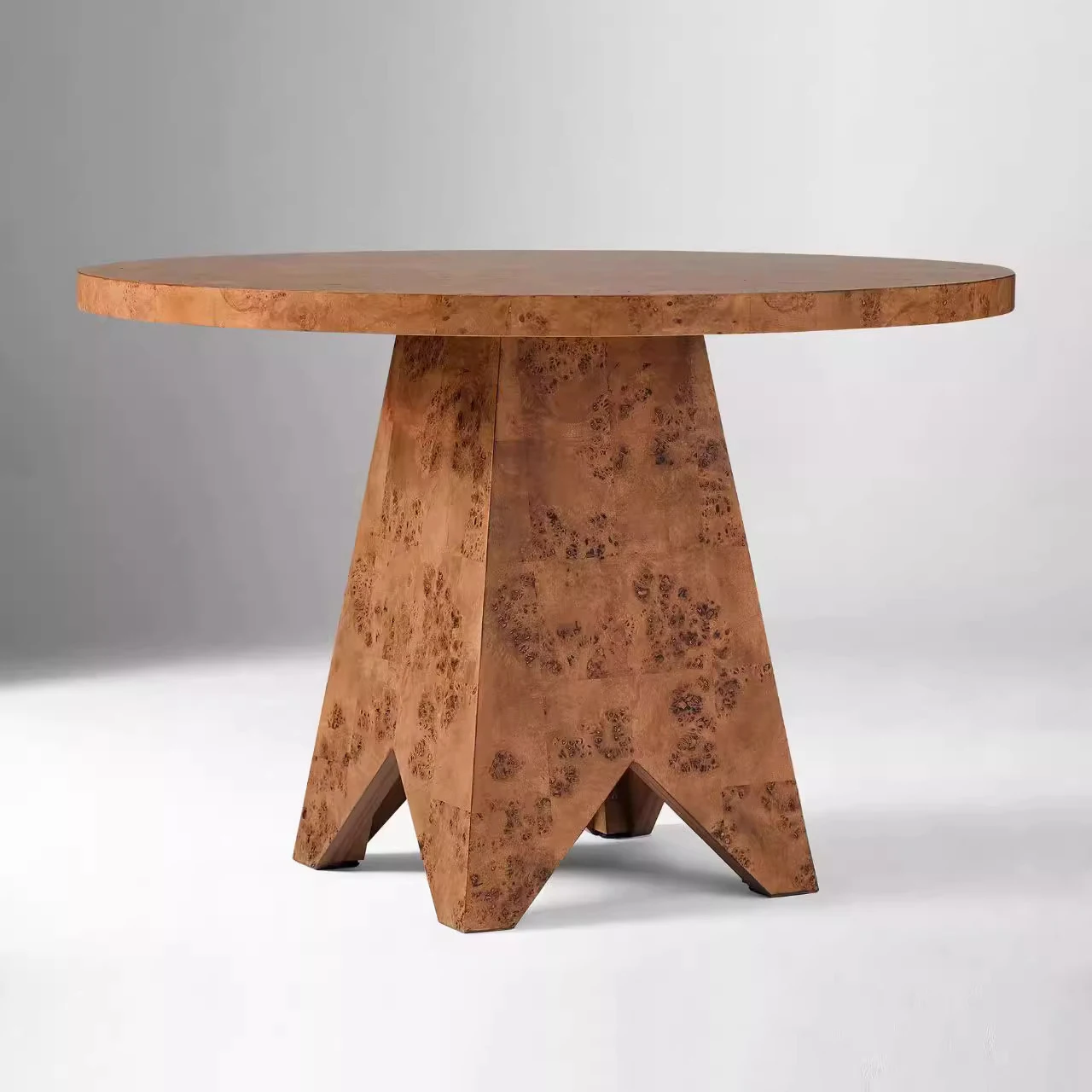 

bnMid-Century Minimalist Solid Oak Dining Table Wabi-Sabi Style Large Circle Conference Desk for Restaurants & Festivals#