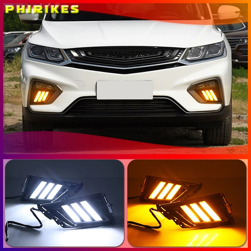 

2Pcs For Geely Boyue Proton PRO 2019 2020 Car LED Daytime Running Light Fog Lamp Frame Fog Light