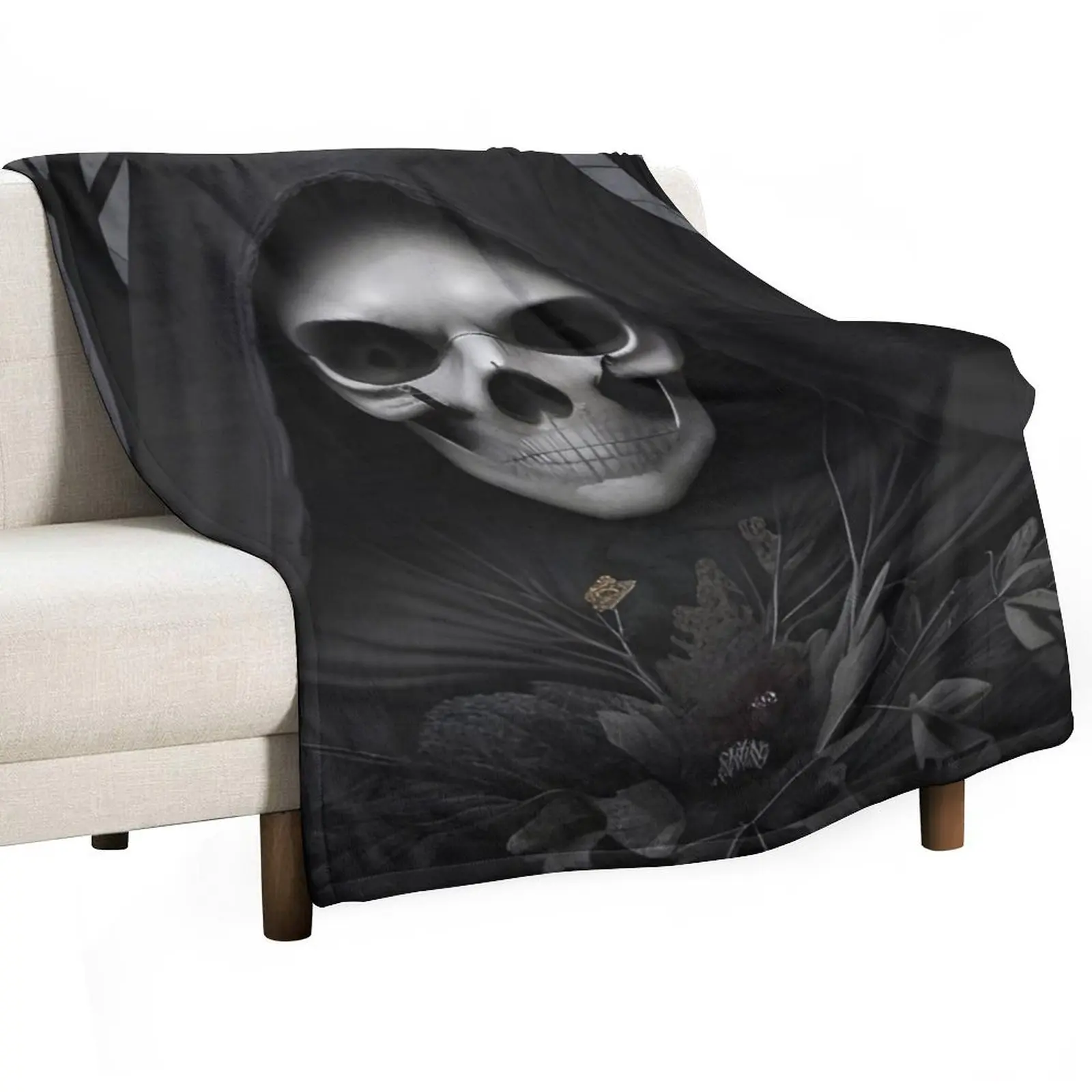

Skeleton bride Throw Blanket Hairy Luxury Brand Multi-Purpose Large Blankets
