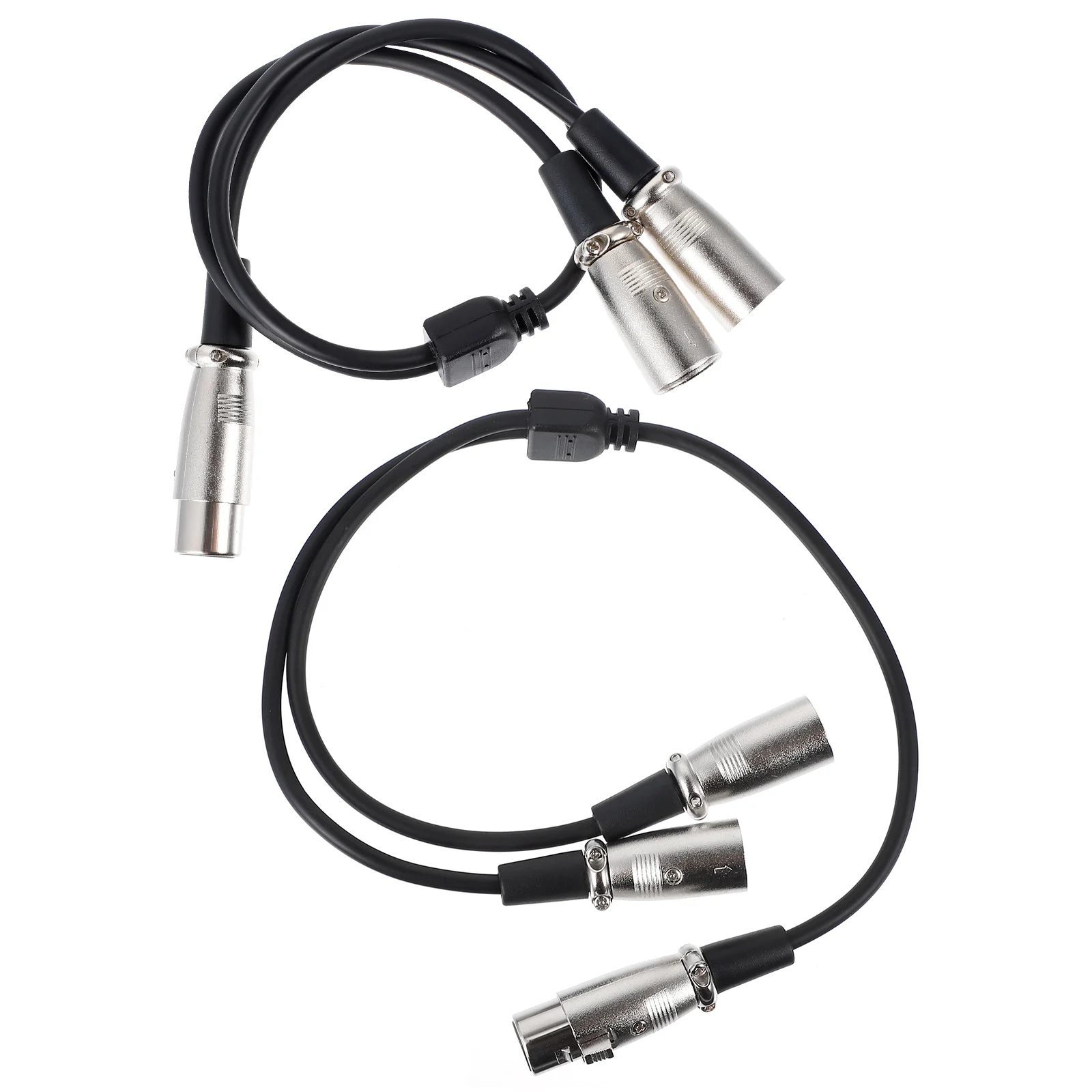 

2pcs Xlr Splitter Cables Dual Female To Male Microphone Y Cable Audio Connector Cord Low Signal Loss Durable For Mixing Console