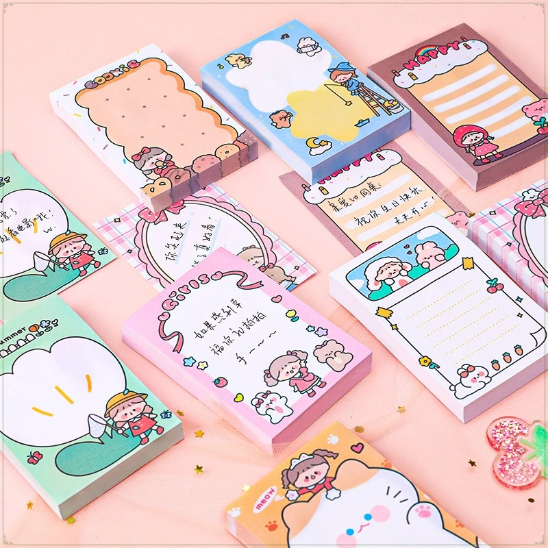 12 шт. блокноты с героями мультфильмов Doo Doo Ins Girl Heart Note Book Student Notes N Times Memo Pad Sticker Takeaway Note Paper