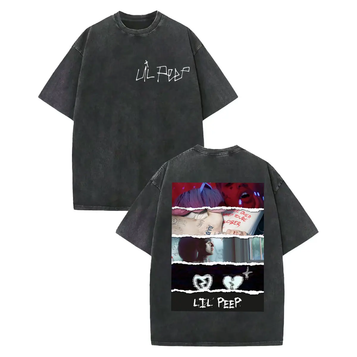 

Rapper Lil Peep Album Merch T Shirts Fashion Hip Hop Vintage Washed T-shirt Men's Women's Casual Cotton Short Sleeve T-shirts