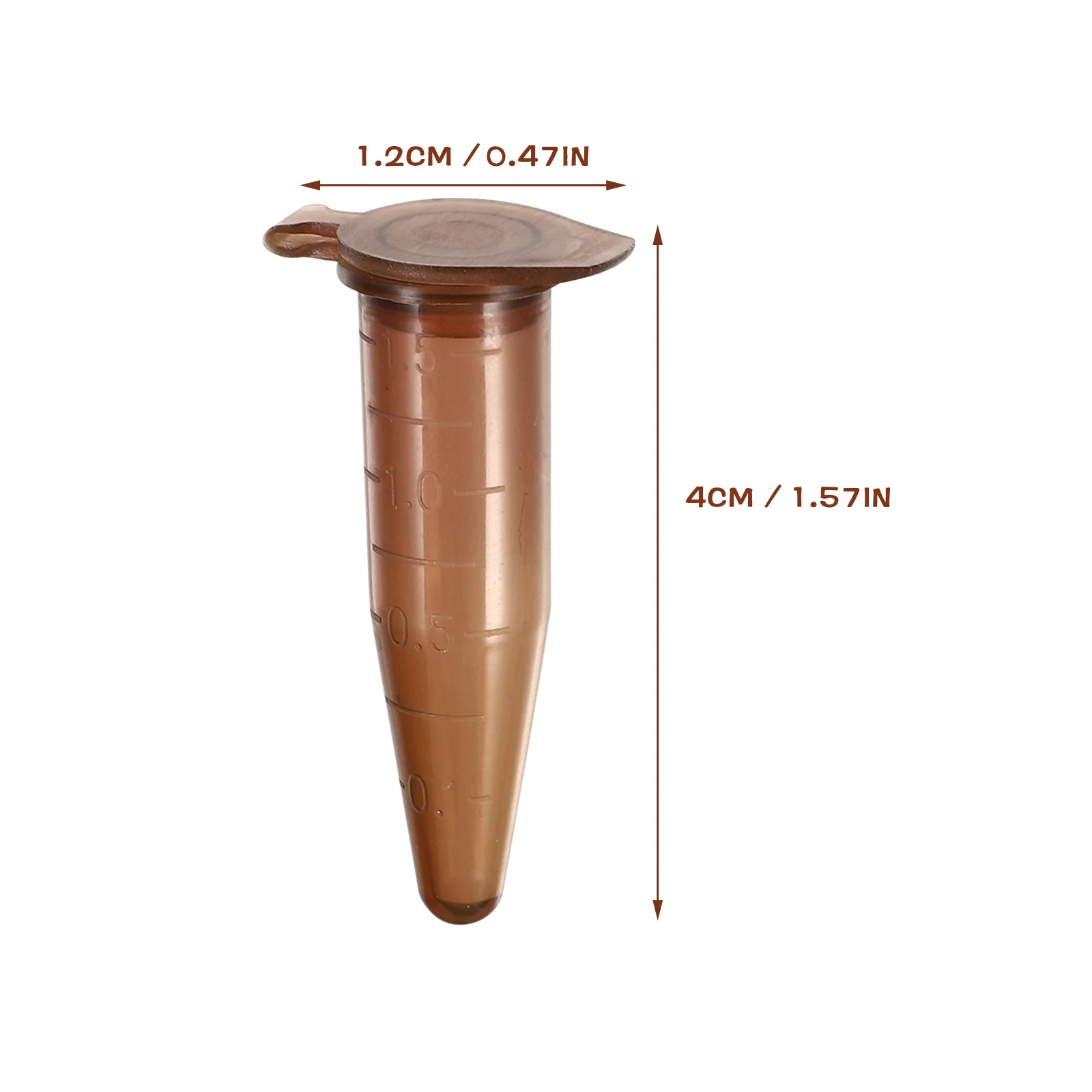 

500Pcs Brown Conical Tube Vials Tight Seal Leak Proof High Strength PP Material for Laboratory Sample Storage