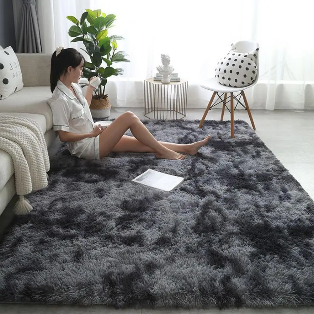 Alfombra Tie Dye, alfombra moderna, alfombra suave Tie-dye para habitación, dormitorio, alfombra colorida de felpa con respaldo antideslizante, lavable a máquina