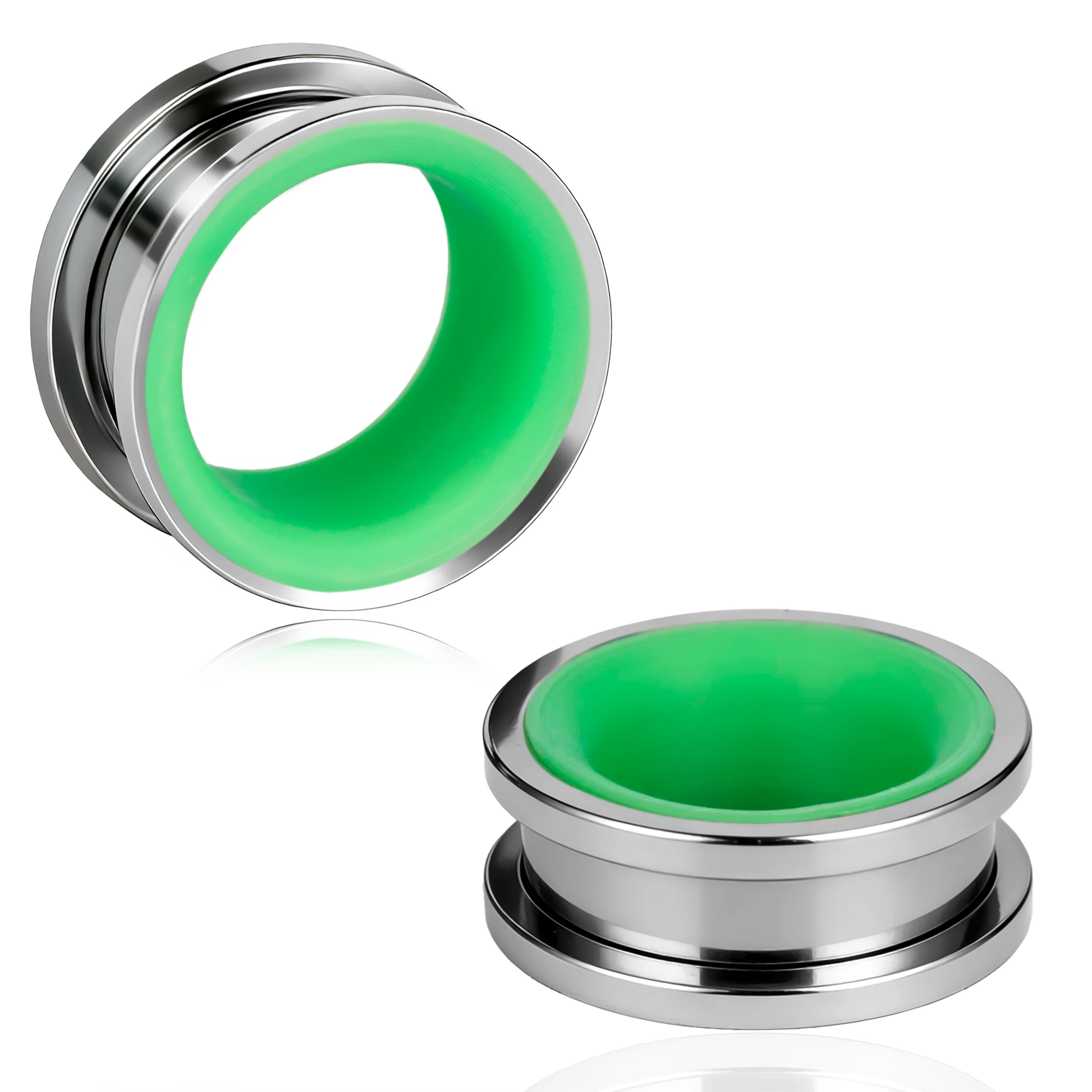 Stainless Steel Ear Tunnels, 2PCS Set